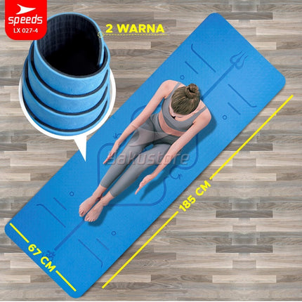 SPEEDS Yoga Mat TPE 6mm Matras Yoga Olahraga Meditasi Alas Yoga Karpet Berstandar SNI 027-4