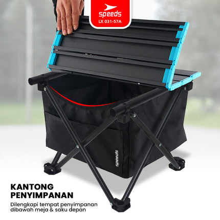 SPEEDS Meja Lipat Almunium Camping Portable Folding Outdoor Indoor Picnic Camping Table LX 031-56A