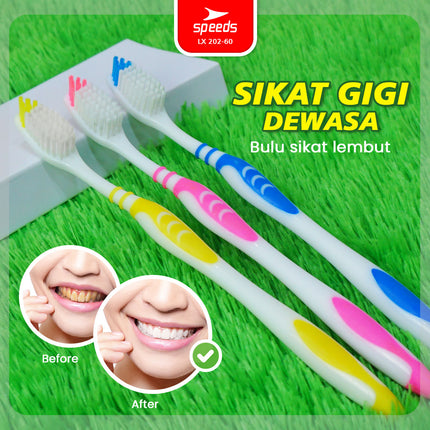 SPEEDS Sikat Gigi Travel Toothbrush Gosok Gigi Hotel Tooth Brush Warna-Warni Atasi Karang Gigi 202-60