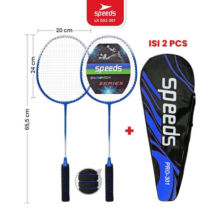 SPEEDS Raket Badminton Bulu Tangkis 1 Set isi 2pcs Racket Olahraga Pertandingan 032-301