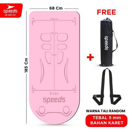 SPEEDS Alas Yoga Mat Matras Fitness Ab Roller Ab Wheel Latihan Mat Anti Slip Alas Senam Kuning 027-31