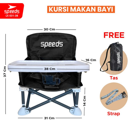 SPEEDS Kursi Makan Lipat Bayi Portabel Baby Chair Booster High Chair Kursi Balita 031-38