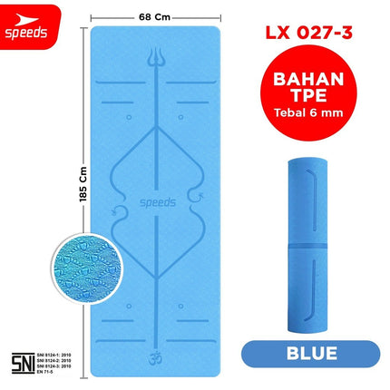 SPEEDS Matras Yoga TPE Tebal 6mm Alas Yoga Mat Alas Yoga Karpet Gym Gulung Berstandar SNI 027-3