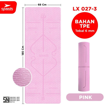 SPEEDS Matras Yoga TPE Tebal 6mm Alas Yoga Mat Alas Yoga Karpet Gym Gulung Berstandar SNI 027-3