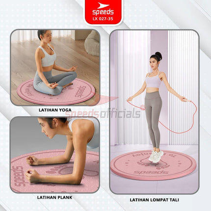 SPEEDS Matras Lompat Tali TPE Skipping Mat 6-10-15mm Lingkaran Olahraga Fitness Jumping Mat Empuk Anti Slip 027-35