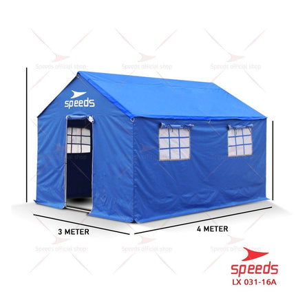 SPEEDS Tenda Komando 3x4m Tenda Barak Tenda Militer Serbaguna Tenda Regu Pramuka 031-16