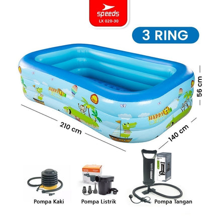 SPEEDS Swimming Pool 150x105x56cm Toddler Kids Play Pool Blue Inflatable Swimming Pool For Kids 020-34