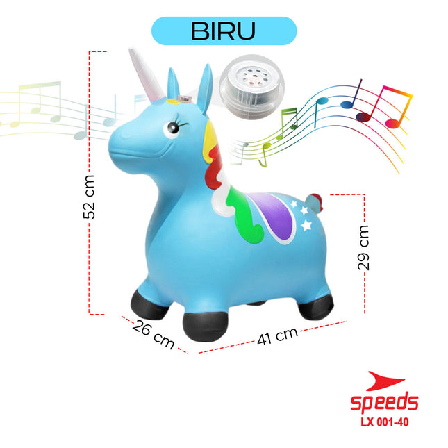 SPEEDS Mainan Tunggangan Kuda Kudaan Karet Rocking Horse Animal Jumping House 001-40