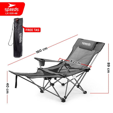 SPEEDS Kursi Lipat Camping 2in1 Folding Chair Tidur Duduk Mancing Rekrasi Foldable Outdoor 031-48