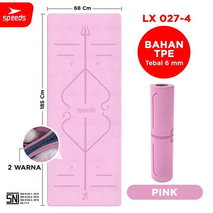 SPEEDS Yoga Mat TPE 6mm Matras Yoga Olahraga Meditasi Alas Yoga Karpet Berstandar SNI 027-4