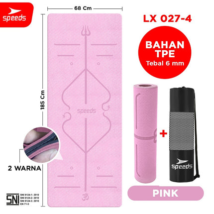 SPEEDS Yoga Mat TPE 6mm Matras Yoga Olahraga Meditasi Alas Yoga Karpet Berstandar SNI 027-4