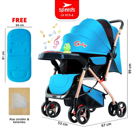 SPEEDS Stroller Newborn Baby Anak Kereta Dorong 2 Fitur Lengkap Bayi Portabel Premium Stroller Travel LX 073-4