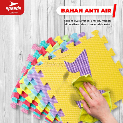 SPEEDS Matras Evamat 30x30cm Matras Puzzle Karpet Puzzle Matras Alas Lantai Evamat Alas Lantai Soft Matras 034-9