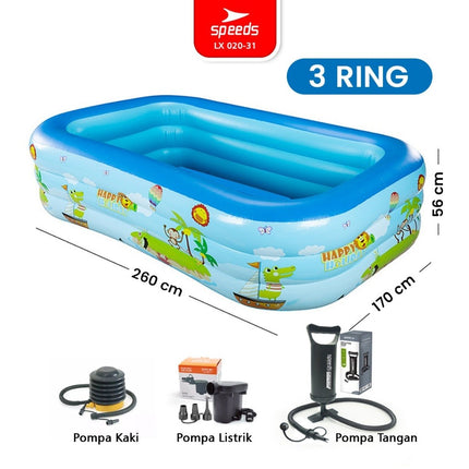 SPEEDS Swimming Pool 150x105x56cm Toddler Kids Play Pool Blue Inflatable Swimming Pool For Kids 020-34