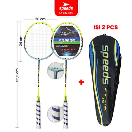 SPEEDS Raket Badminton Bulu Tangkis 1 Set isi 2pcs Racket Olahraga Pertandingan 032-301