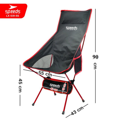 SPEEDS Kursi Lipat Camping Foldable Chair Piknik Hiking Mancing Aksesoris Tenda Rekreasi Outdoor 031-55