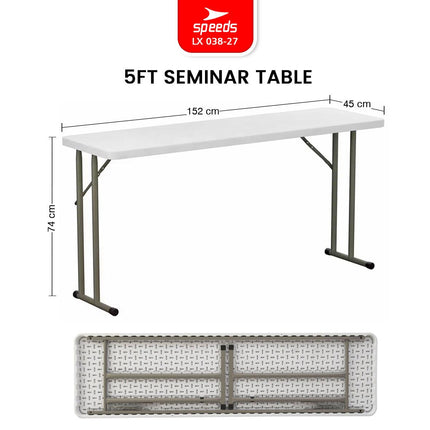 SPEEDS 180x45x74cm Plastic Folding Table Indoor Outdoor Multi-Purpose Large Picnic Table Joint Table 038-28