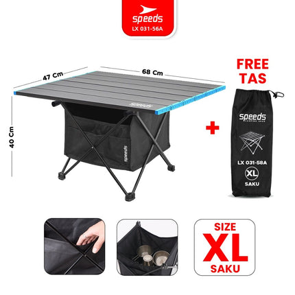 SPEEDS Meja Lipat Camping Indoor Outdoor Portabel Folding Table Aluminium 031-58