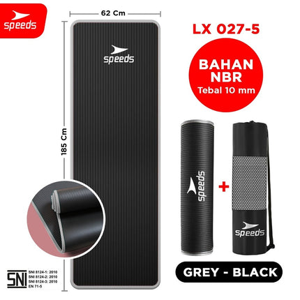 SPEEDS Matras Yoga NBR Tebal 10mm Premium Alas Olahraga Yoga Karpet Mat Spons Gym 027-5