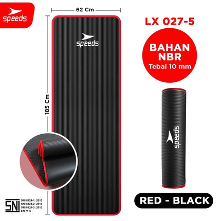 SPEEDS Matras Yoga NBR Tebal 10mm Premium Alas Olahraga Yoga Karpet Mat Spons Gym 027-5