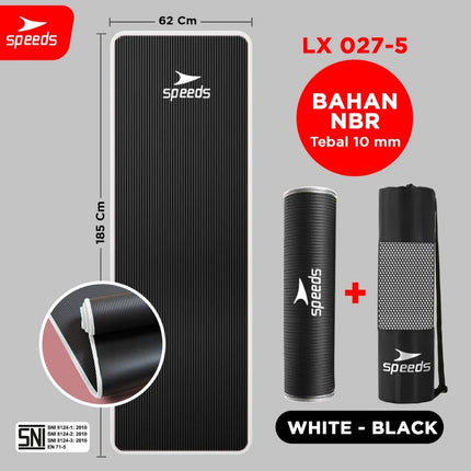SPEEDS Matras Yoga NBR Tebal 10mm Premium Alas Olahraga Yoga Karpet Mat Spons Gym 027-5