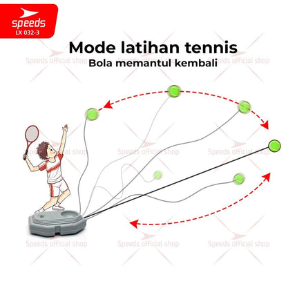 SPEEDS Bola Tenis Tennis Dengan Tali Elastis Bahan Karet Untuk Latihan Tennis Trainer Olahraga Tenis Bola 032-3