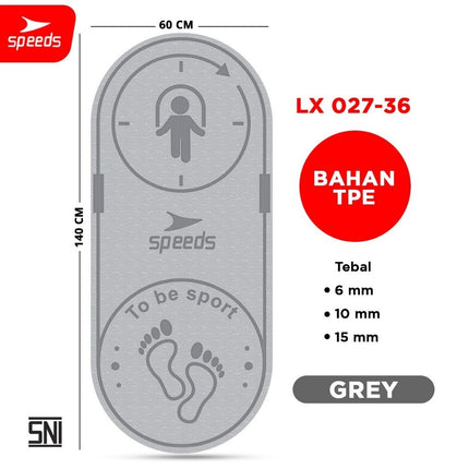 SPEEDS Skipping Mat 6-10-15mm Matras Lompat Tali Olahraga Fitness Jumping Mat Empuk Anti Slip 027-36