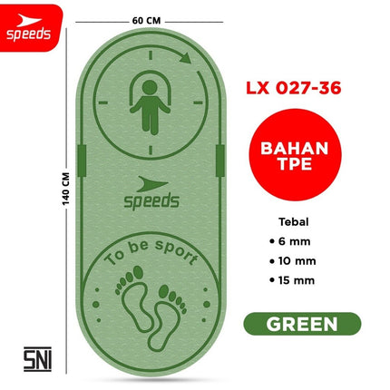 SPEEDS Skipping Mat 6-10-15mm Matras Lompat Tali Olahraga Fitness Jumping Mat Empuk Anti Slip 027-36