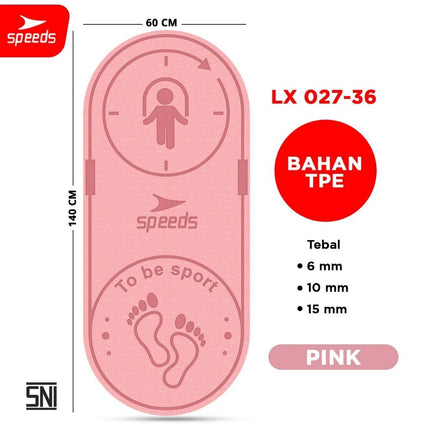 SPEEDS Skipping Mat 6-10-15mm Matras Lompat Tali Olahraga Fitness Jumping Mat Empuk Anti Slip 027-36