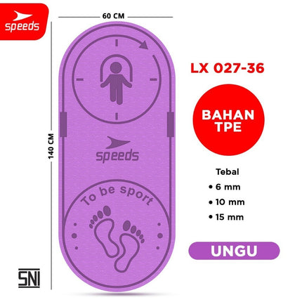SPEEDS Skipping Mat 6-10-15mm Matras Lompat Tali Olahraga Fitness Jumping Mat Empuk Anti Slip 027-36