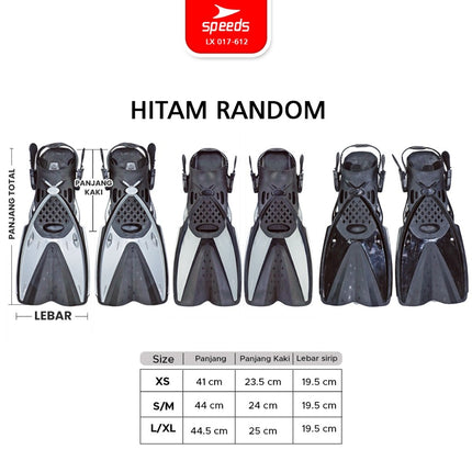 SPEEDS Kaki Katak Renang Kaki Selam Diving Fin Perlengkapan Snorkling Fins 017-612