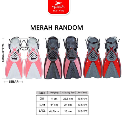 SPEEDS Kaki Katak Renang Kaki Selam Diving Fin Perlengkapan Snorkling Fins 017-612