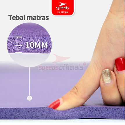 SPEEDS Matras Yoga NBR 10mm Alas Yoga Mat Alas Olahraga Pilates Karpet Spons Gym Berstandar SNI 027-8A