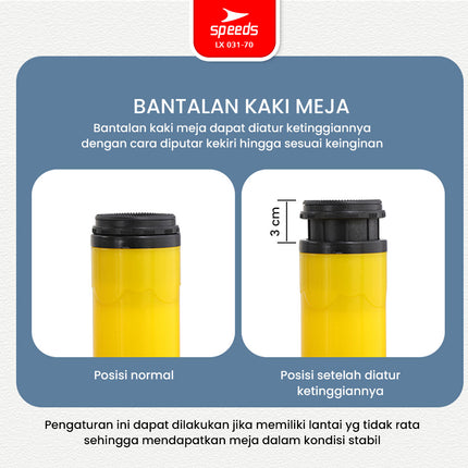 SPEEDS Meja Belajar Kokoh Colorfull Anak Bulan Moon Table Besar HDPE Meja TK Paud Playgroup Warna Warni Kids 031-70