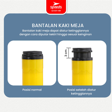 SPEEDS Meja Belajar Anak Tebal Kokoh Rectangular HDPE Kids Table Meja Persegi Panjang TK Paud Colorful Kids Table Warna Warni 031-69
