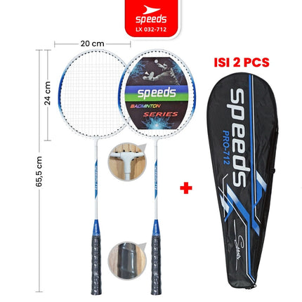 SPEEDS Raket Badminton Bulu Tangkis 1 Set isi 2pcs Racket Olahraga Pertandingan 032-301