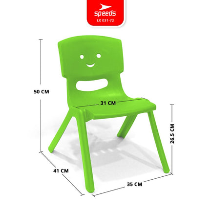 SPEEDS Kursi Anak Kuat kokoh TK Paud Bangku Belajar Plastik HDPE Kids Chair Warna Warni 031-72