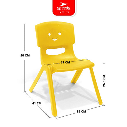 SPEEDS Kursi Anak Kuat kokoh TK Paud Bangku Belajar Plastik HDPE Kids Chair Warna Warni 031-72