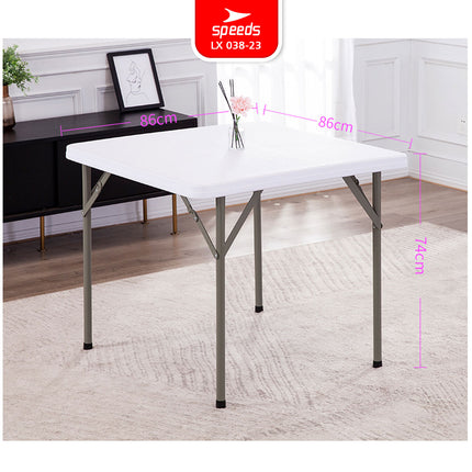 SPEEDS Meja Lipat Plastik 86x86x74cm Folding Table HDPE Indoor Outdoor Piknik Pameran Jualan Besar Meja Makan 038-23