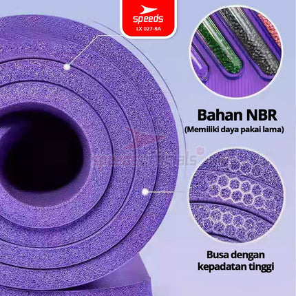 SPEEDS Matras Yoga NBR 10mm Alas Yoga Mat Alas Olahraga Pilates Karpet Spons Gym Berstandar SNI 027-8A