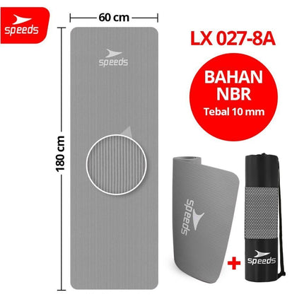 SPEEDS Matras Yoga NBR 10mm Alas Yoga Mat Alas Olahraga Pilates Karpet Spons Gym Berstandar SNI 027-8A