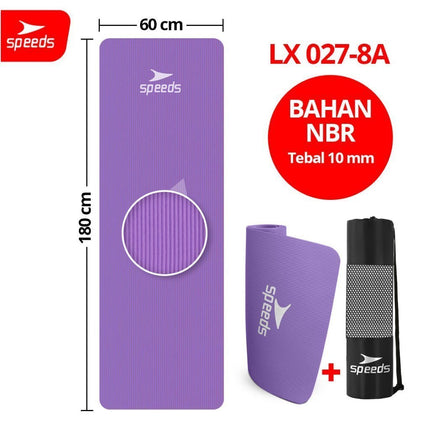 SPEEDS Matras Yoga NBR 10mm Alas Yoga Mat Alas Olahraga Pilates Karpet Spons Gym Berstandar SNI 027-8A