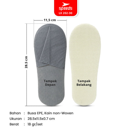 SPEEDS Sandal Hotel Slippers Seliper Spons Sendal Selip Kamar Rumah Selop Alas Kaki 202-30