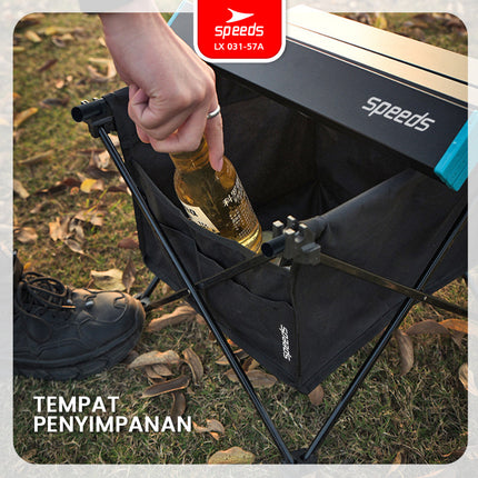 SPEEDS Meja Lipat Almunium Camping Portable Folding Outdoor Indoor Picnic Camping Table LX 031-56A