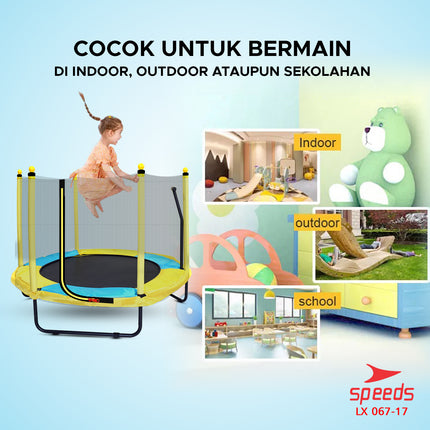 SPEEDS Trampolin Anak Mainan Lompat Jump 60inch Trampoline Mainan Olahraga Anak Lompat 067-17
