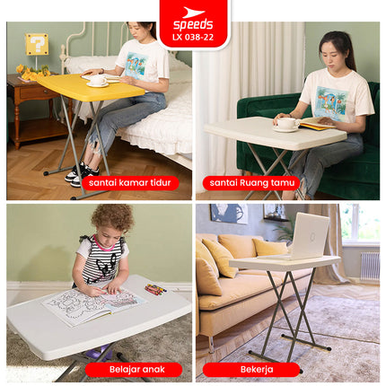SPEEDS Plastic Folding Table 76x50x71cm Indoor Outdoor Picnic Versatile Large Ironing Table 038-22
