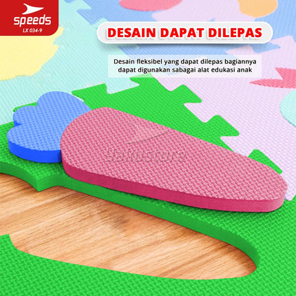 SPEEDS Matras Evamat 30x30cm Matras Puzzle Karpet Puzzle Matras Alas Lantai Evamat Alas Lantai Soft Matras 034-9