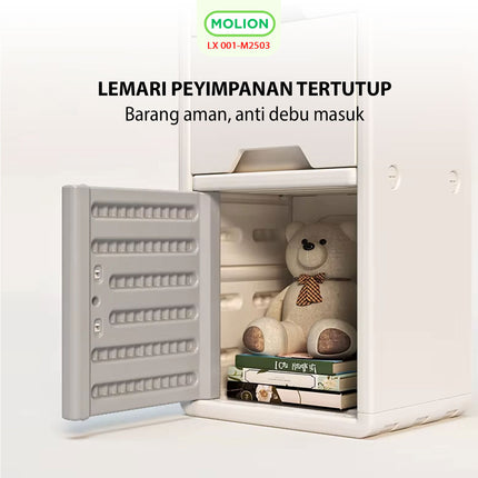Lemari Plastik HDPE 115x34x95cm 3 Pintu 9 Laci Drawer Pakaian Mainan Serbaguna Minimalis 001-M2503