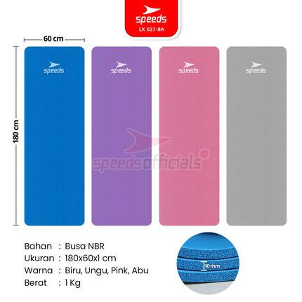 SPEEDS Matras Yoga NBR 10mm Alas Yoga Mat Alas Olahraga Pilates Karpet Spons Gym Berstandar SNI 027-8A