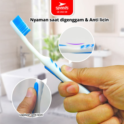 SPEEDS Sikat Gigi Hotel Toothbrush Gosok Gigi Hotel Travel Warna-Warni Atasi Karang Gigi 202-59